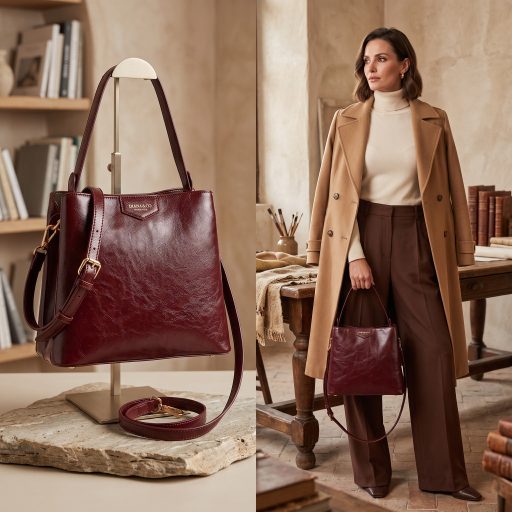 DIANA&CO váll,- és oldaltáska magasfényű bordeaux 