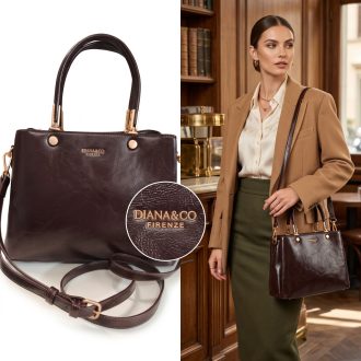 DIANA&CO kézi,- váll,- és oldaltáska elegáns chocolate 