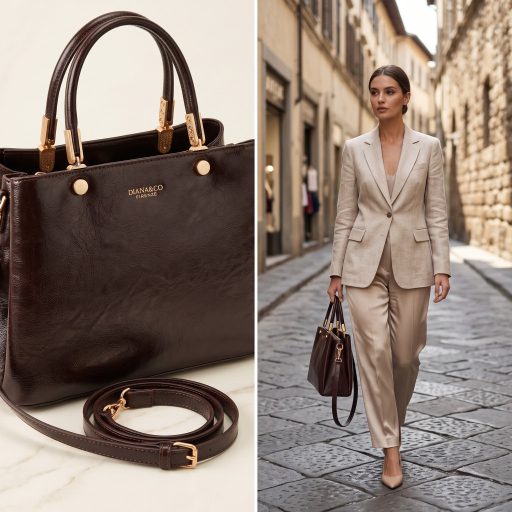 DIANA&CO kézi,- váll,- és oldaltáska elegáns chocolate 