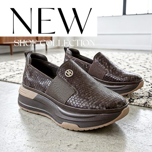 TUTTO BENE SCARPE vastag platform talpas kígyómintás barna slip-on 