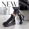 TUTTO BENE SCARPE platform talpas puha béléses fekete lakkbőr bokacsizma 