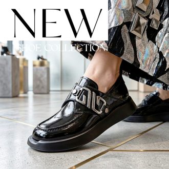 TUTTO BENE SCARPE fekete lakkbőr félcipő 