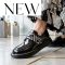 TUTTO BENE SCARPE fekete lakkbőr félcipő 