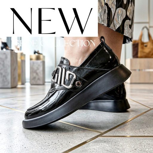 TUTTO BENE SCARPE fekete lakkbőr félcipő 
