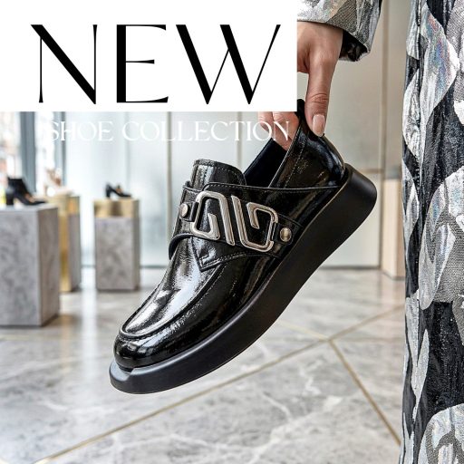 TUTTO BENE SCARPE fekete lakkbőr félcipő 