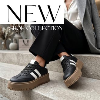   NEXT STEP vastag platform talpas fehér csíkos fekete sneaker 