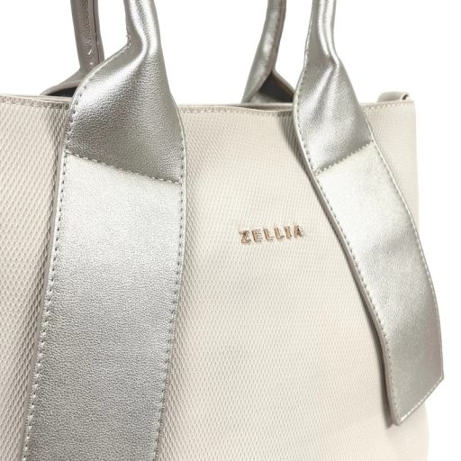 Zellia kézi,- váll,- és oldaltáska anyagában mintás elegáns bézs 