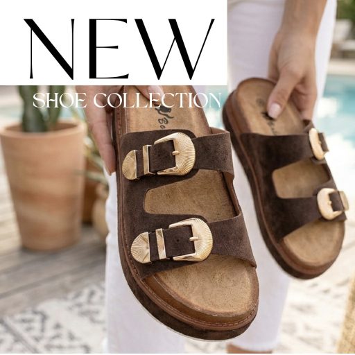 Bos platform talpas trendi arany csatos csokibarna papucs 