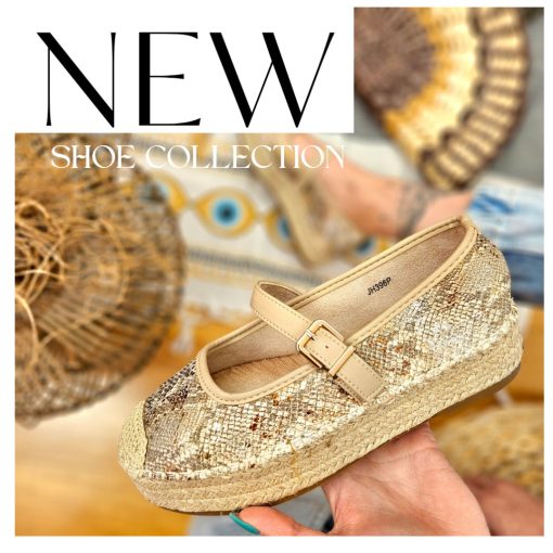 Sea emelt talpú fényes snake espadrille