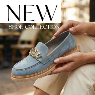 Sea vastag talpú arany díszes világoskék loafer 