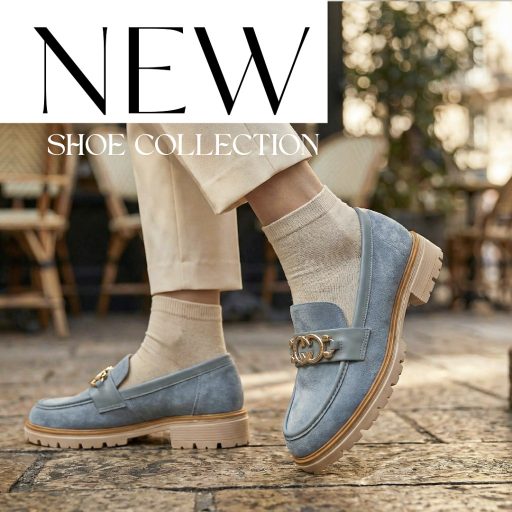 Sea vastag talpú arany díszes világoskék loafer 