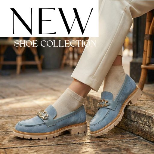 Sea vastag talpú arany díszes világoskék loafer 