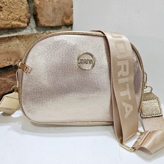 Oldaltáska csillogó rosegold