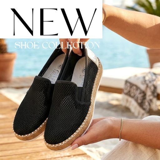 RIEKER enyhén vastag talpú hálós fekete kényelmi slip-on 