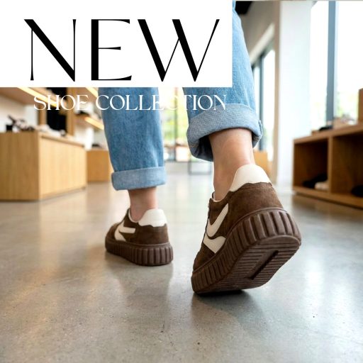 Sea vastag talpú trendi bézs csíkos csokibarna sneaker 