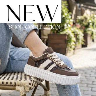 Sea vastag talpú trendi barna-bézs sneaker 