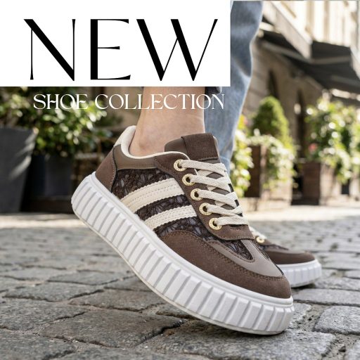 Sea vastag talpú trendi barna-bézs sneaker 