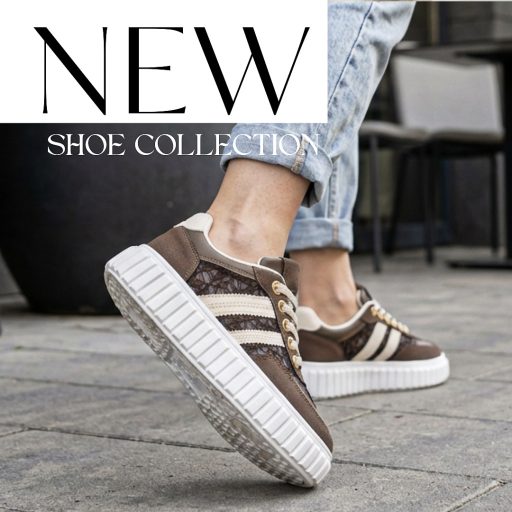 Sea vastag talpú trendi barna-bézs sneaker 