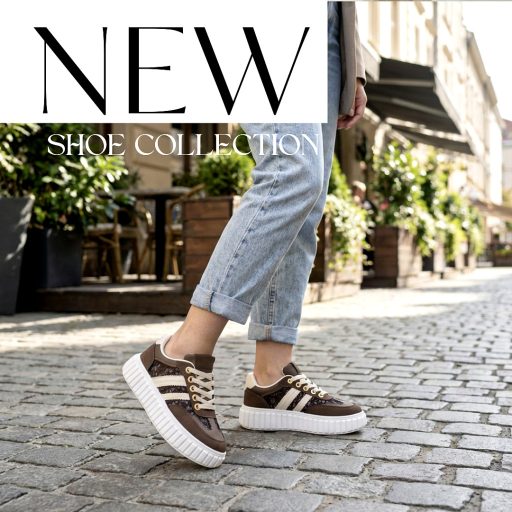 Sea vastag talpú trendi barna-bézs sneaker 