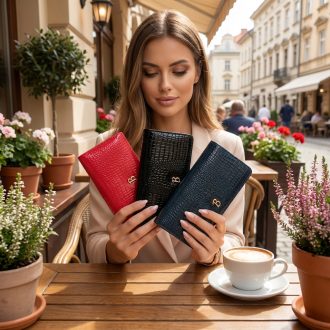 Pénztárca hajtókás elejű lakk croco 