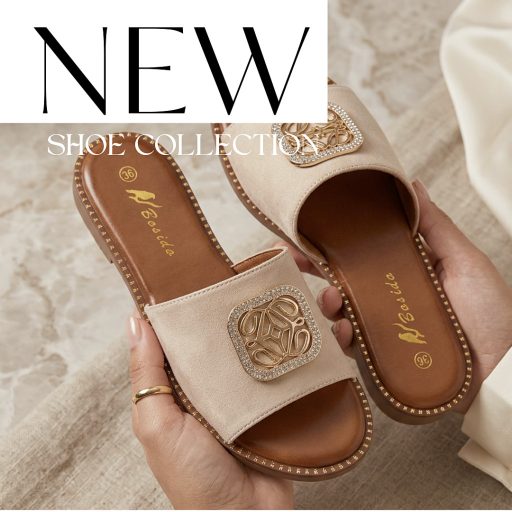 Bos lapos talpú strasszköves kockadíszes bézs papucs 