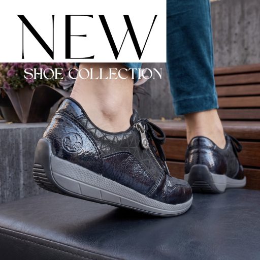 RIEKER magasfényű sötétkék sneaker 