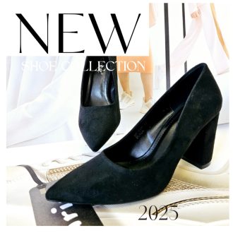 Sea vastag sarkú fekete velúr pumps