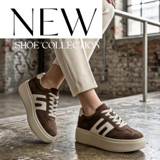   SIWIECKI pille könnyű vastag platform talpas barna-bézs velúrbőr sneaker 