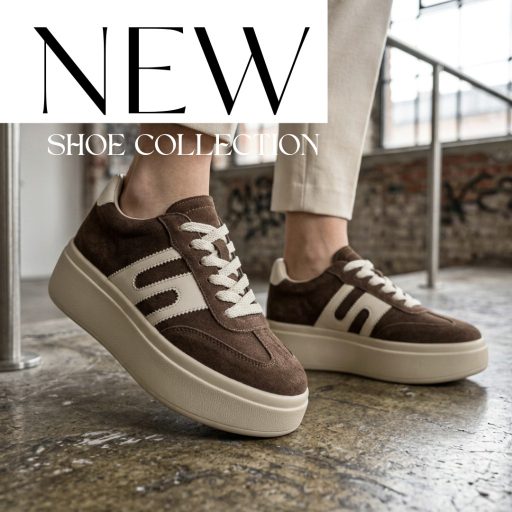 SIWIECKI pille könnyű vastag platform talpas barna-bézs velúrbőr sneaker 