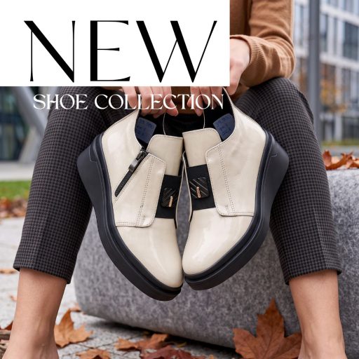 TUTTO BENE SCARPE  emelt talpú magasfényű beige bokacsizma 