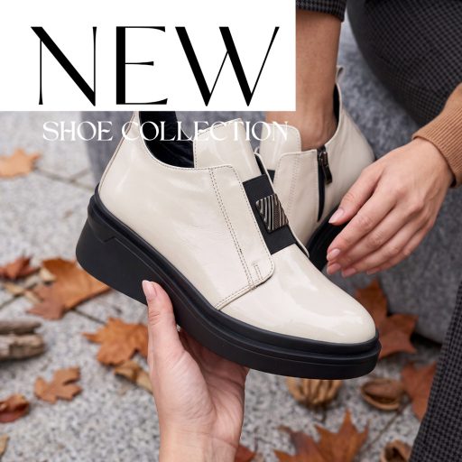 TUTTO BENE SCARPE  emelt talpú magasfényű beige bokacsizma 