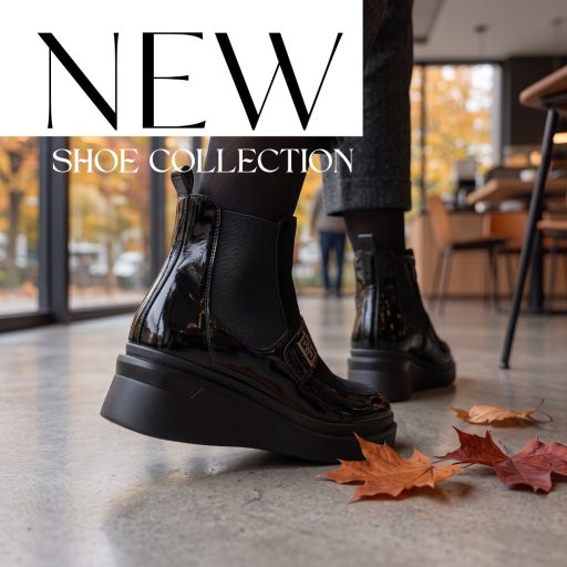 TUTTO BENE SCARPE  emelt talpú magasfényű betétes velúrbőr fekete bokacsizma 
