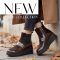 TUTTO BENE SCARPE  emelt talpú magasfényű betétes velúrbőr mocca bokacsizma 