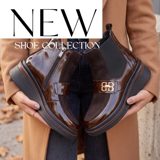 TUTTO BENE SCARPE  emelt talpú magasfényű betétes velúrbőr mocca bokacsizma 