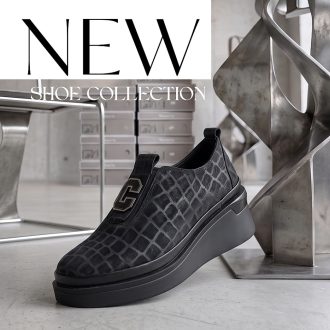 TUTTO BENE SCARPE emelt platform talpas fekete slip-on 