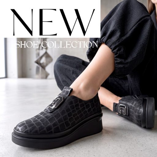 TUTTO BENE SCARPE emelt platform talpas fekete slip-on 