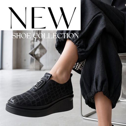 TUTTO BENE SCARPE emelt platform talpas fekete slip-on 