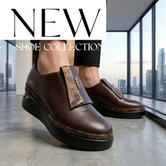 TUTTO BENE SCARPE platform talpas mocca bőr slip-on 