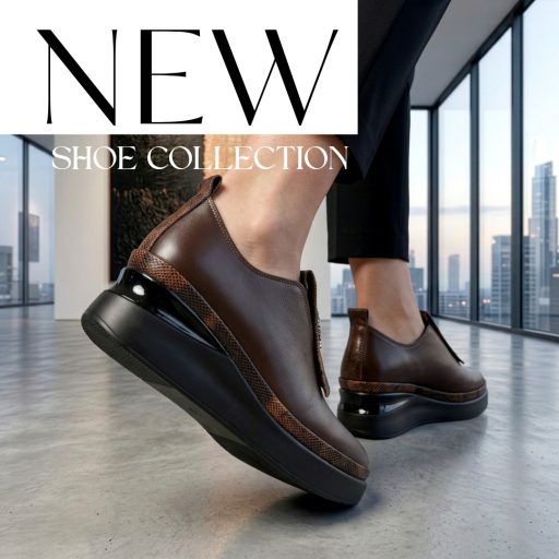 TUTTO BENE SCARPE platform talpas mocca bőr slip-on 