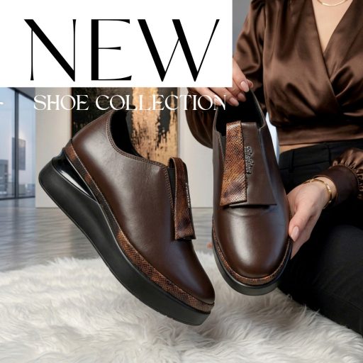 TUTTO BENE SCARPE platform talpas mocca bőr slip-on 