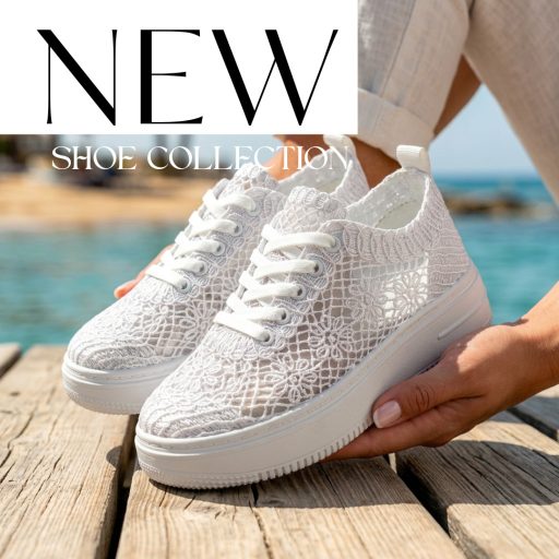 Bos vastag platform talpas horgolt fehér sneaker 