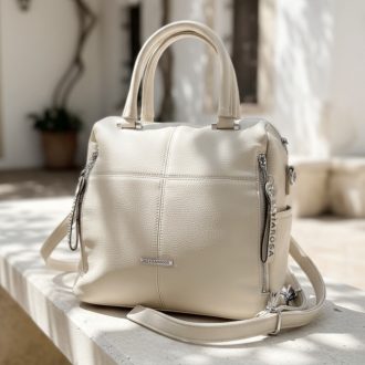 SILVIAROSA kézi,- váll,- és hátitáska bézs 