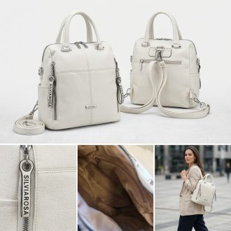 SILVIAROSA kézi,- váll,- és hátitáska fehér