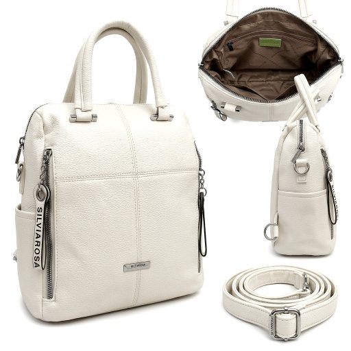 SILVIAROSA kézi,- váll,- és hátitáska fehér