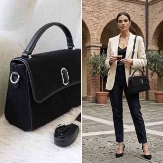   SILVIAROSA kézi,- váll,- és oldaltáska kisméretű csini black