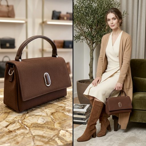SILVIAROSA kézi,- váll,- és oldaltáska kisméretű csini brown
