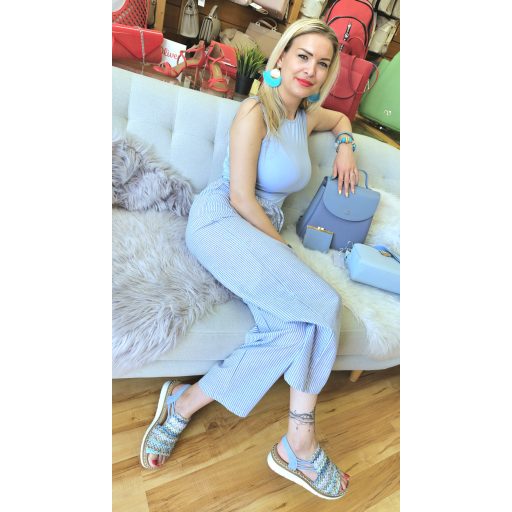 RIEKER emelt talpú fonott pántos kényelmi multicolor szandál 