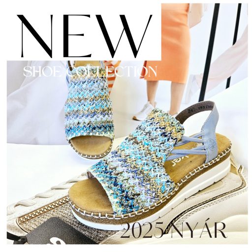 RIEKER emelt talpú fonott pántos kényelmi multicolor szandál 