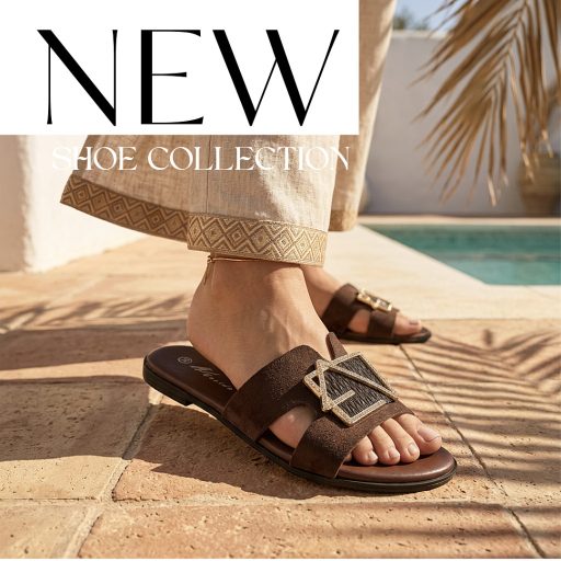 Bos lapos talpú strasszköves csokibarna papucs 