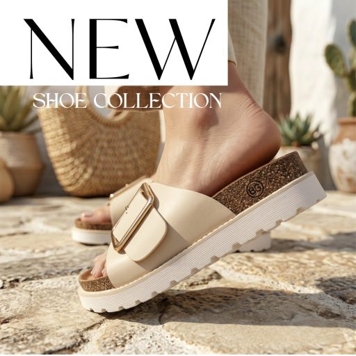 Co platform talpas nagy csatos bézs papucs 